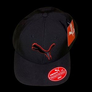 PUMA Stretch Fit Adult Black/Red Hat (L/XL)